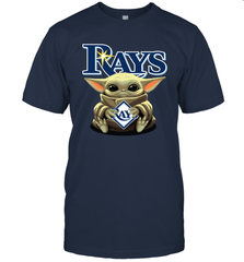 Baby Yoda Hugs Loves The Tampa Bay Rays Baseball Mens T-Shirt Mens T-Shirt - VeigarTee