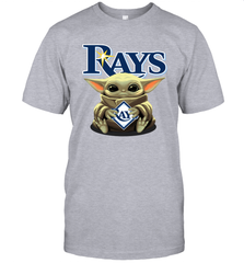 Baby Yoda Hugs Loves The Tampa Bay Rays Baseball Mens T-Shirt Mens T-Shirt - VeigarTee