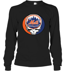 New York Mets Grateful Dead Steal Your Face Baseball Adult Long Sleeve T-Shirt Adult Long Sleeve T-Shirt - VeigarTee
