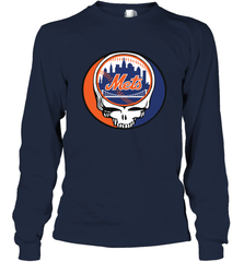 New York Mets Grateful Dead Steal Your Face Baseball Adult Long Sleeve T-Shirt Adult Long Sleeve T-Shirt - VeigarTee