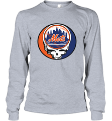 New York Mets Grateful Dead Steal Your Face Baseball Adult Long Sleeve T-Shirt Adult Long Sleeve T-Shirt - VeigarTee