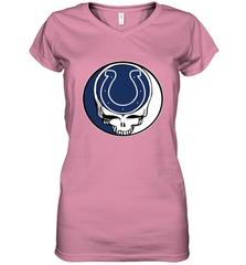 Indianapolis Colts Grateful Dead Steal Your Face NFL Football Womens V-Neck T-Shirt Womens V-Neck T-Shirt - VeigarTee