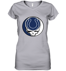 Indianapolis Colts Grateful Dead Steal Your Face NFL Football Womens V-Neck T-Shirt Womens V-Neck T-Shirt - VeigarTee
