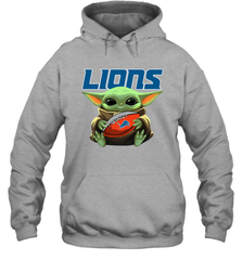 Baby Yoda Loves The Detroit Lions Star Wars Baby Yoda Hugs Lions NFL Adult Hoodie Sweatshirt Adult Hoodie Sweatshirt - VeigarTee