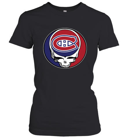 Montreal Canadiens Grateful Dead Steal Your Face Hockey NHL Womens T-Shirt Womens T-Shirt / Black / XS Womens T-Shirt - VeigarTee