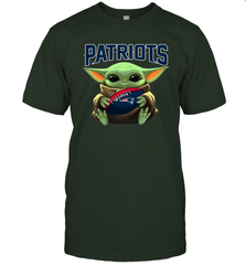 Baby Yoda Loves The New England Patriots Star Wars Baby Yoda Hugs Patriots NFL Mens T-Shirt Mens T-Shirt - VeigarTee