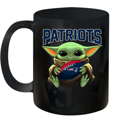 Baby Yoda Loves The New England Patriots Star Wars Baby Yoda Hugs Patriots NFL Ceramic Mug 11oz