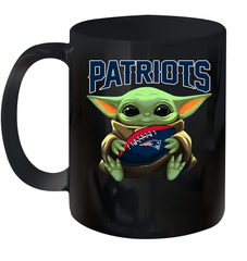 Baby Yoda Loves The New England Patriots Star Wars Baby Yoda Hugs Patriots NFL Ceramic Mug 11oz Ceramic Mug 11oz - VeigarTee