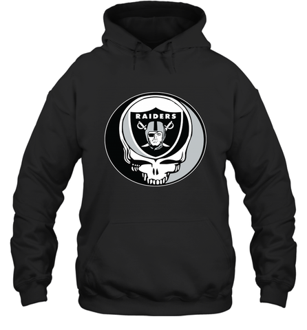 Oakland Raiders Grateful Dead Steal Your Face NFL Football Adult Hoodie Sweatshirt Adult Hoodie Sweatshirt / Black / S Adult Hoodie Sweatshirt - VeigarTee