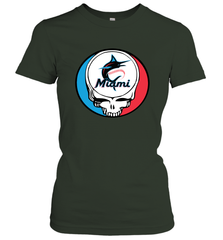 Miami Marlins Grateful Dead Steal Your Face Baseball Womens T-Shirt Womens T-Shirt - VeigarTee