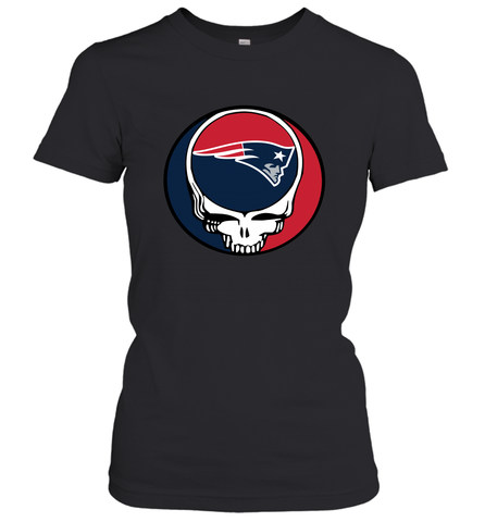 New England Patriots Grateful Dead Steal Your Face NFL Football Womens T-Shirt Womens T-Shirt / Black / XS Womens T-Shirt - VeigarTee