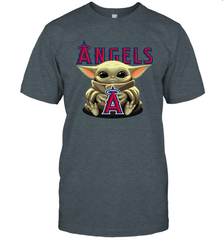 Baby Yoda Hugs Loves The Los Angeles Angels Baseball Mens T-Shirt Mens T-Shirt - VeigarTee