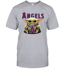 Baby Yoda Hugs Loves The Los Angeles Angels Baseball Mens T-Shirt Mens T-Shirt - VeigarTee
