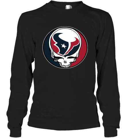 Houston Texans Grateful Dead Steal Your Face NFL Football Adult Long Sleeve T-Shirt Adult Long Sleeve T-Shirt / Black / S Adult Long Sleeve T-Shirt - VeigarTee