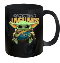 Baby Yoda Loves The Jacksonville Jaguars Star Wars Baby Yoda Hugs Jaguars NFL Ceramic Mug 11oz Ceramic Mug 11oz - VeigarTee