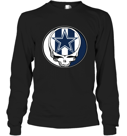 Dallas Cowboys Grateful Dead Steal Your Face NFL Football Adult Long Sleeve T-Shirt Adult Long Sleeve T-Shirt / Black / S Adult Long Sleeve T-Shirt - VeigarTee