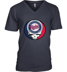 Minnesota Twins Grateful Dead Steal Your Face Baseball Mens V-Neck T-Shirt