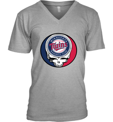 Minnesota Twins Grateful Dead Steal Your Face Baseball Mens V-Neck T-Shirt Mens V-Neck T-Shirt - VeigarTee