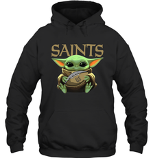 Baby Yoda Loves The New Orleans Saints Star Wars Baby Yoda Hugs Saints NFL Adult Hoodie Sweatshirt Adult Hoodie Sweatshirt - VeigarTee