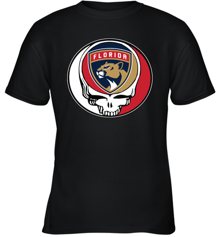 Florida Panthers Grateful Dead Steal Your Face Hockey NHL Youth T-Shirt Youth T-Shirt / Black / XS Youth T-Shirt - VeigarTee