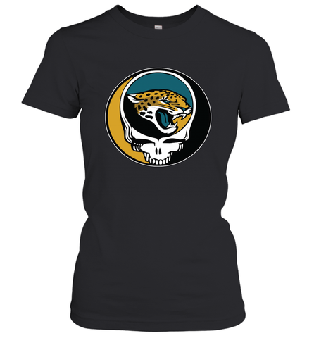 Jacksonville Jaguars Grateful Dead Steal Your Face NFL Football Womens T-Shirt Womens T-Shirt / Black / XS Womens T-Shirt - VeigarTee