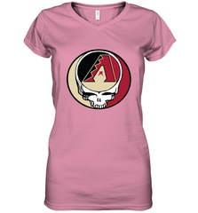 Arizona Diamondbacks Grateful Dead Steal Your Face Baseball Womens V-Neck T-Shirt Womens V-Neck T-Shirt - VeigarTee