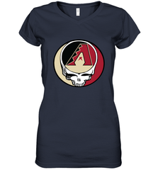 Arizona Diamondbacks Grateful Dead Steal Your Face Baseball Womens V-Neck T-Shirt Womens V-Neck T-Shirt - VeigarTee