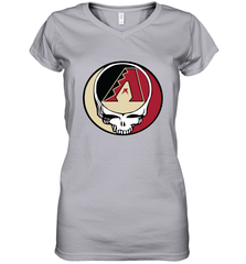 Arizona Diamondbacks Grateful Dead Steal Your Face Baseball Womens V-Neck T-Shirt Womens V-Neck T-Shirt - VeigarTee