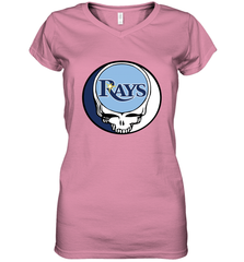 Tampa Bay Rays Grateful Dead Steal Your Face Baseball Womens V-Neck T-Shirt Womens V-Neck T-Shirt - VeigarTee
