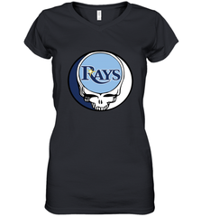 Tampa Bay Rays Grateful Dead Steal Your Face Baseball Womens V-Neck T-Shirt Womens V-Neck T-Shirt - VeigarTee