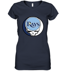 Tampa Bay Rays Grateful Dead Steal Your Face Baseball Womens V-Neck T-Shirt Womens V-Neck T-Shirt - VeigarTee