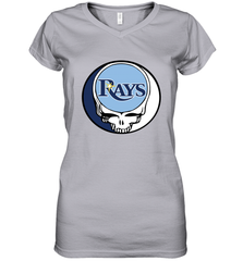 Tampa Bay Rays Grateful Dead Steal Your Face Baseball Womens V-Neck T-Shirt Womens V-Neck T-Shirt - VeigarTee