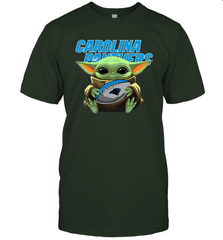Baby Yoda Loves The Carolina Panthers Star Wars Baby Yoda Hugs Panthers NFL Mens T-Shirt Mens T-Shirt - VeigarTee