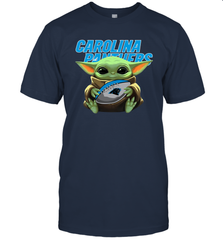 Baby Yoda Loves The Carolina Panthers Star Wars Baby Yoda Hugs Panthers NFL Mens T-Shirt Mens T-Shirt - VeigarTee