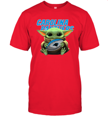 Baby Yoda Loves The Carolina Panthers Star Wars Baby Yoda Hugs Panthers NFL Mens T-Shirt Mens T-Shirt - VeigarTee