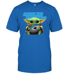 Baby Yoda Loves The Carolina Panthers Star Wars Baby Yoda Hugs Panthers NFL Mens T-Shirt Mens T-Shirt - VeigarTee