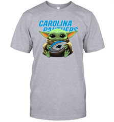 Baby Yoda Loves The Carolina Panthers Star Wars Baby Yoda Hugs Panthers NFL Mens T-Shirt Mens T-Shirt - VeigarTee