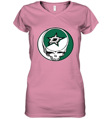 Dallas Stars Grateful Dead Steal Your Face Hockey NHL Womens V-Neck T-Shirt Womens V-Neck T-Shirt - VeigarTee