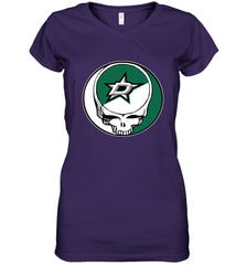 Dallas Stars Grateful Dead Steal Your Face Hockey NHL Womens V-Neck T-Shirt Womens V-Neck T-Shirt - VeigarTee