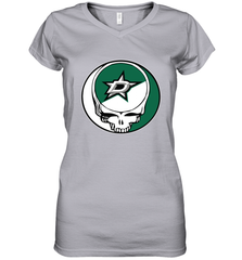 Dallas Stars Grateful Dead Steal Your Face Hockey NHL Womens V-Neck T-Shirt Womens V-Neck T-Shirt - VeigarTee