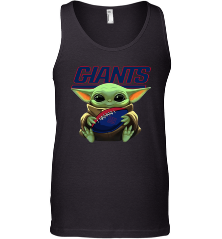 Baby Yoda Loves The New York Giants Star Wars Baby Yoda Hugs Giants NFL Mens Tank Top Mens Tank Top / Black / XS Mens Tank Top - VeigarTee