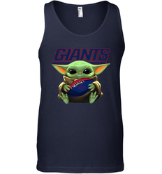 Baby Yoda Loves The New York Giants Star Wars Baby Yoda Hugs Giants NFL Mens Tank Top