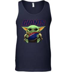Baby Yoda Loves The New York Giants Star Wars Baby Yoda Hugs Giants NFL Mens Tank Top Mens Tank Top - VeigarTee