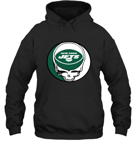 New York Jets Grateful Dead Steal Your Face NFL Football Adult Hoodie Sweatshirt Adult Hoodie Sweatshirt / Black / S Adult Hoodie Sweatshirt - VeigarTee