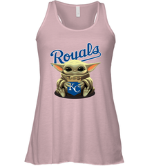 Baby Yoda Hugs Loves The Kansas City Royals Baseball Womens Racerback Tank Top Womens Racerback Tank Top - VeigarTee