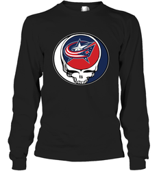 Columbus Blue Grateful Dead Steal Your Face Hockey NHL Adult Long Sleeve T-Shirt