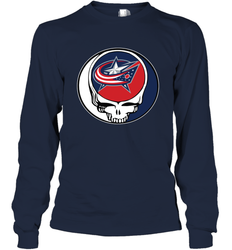 Columbus Blue Grateful Dead Steal Your Face Hockey NHL Adult Long Sleeve T-Shirt