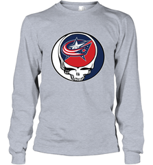Columbus Blue Grateful Dead Steal Your Face Hockey NHL Adult Long Sleeve T-Shirt Adult Long Sleeve T-Shirt - VeigarTee