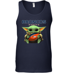 Baby Yoda Loves The Denver Broncos Star Wars Baby Yoda Hugs Broncos NFL Mens Tank Top Mens Tank Top - VeigarTee