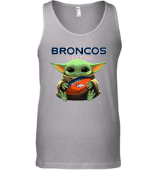 Baby Yoda Loves The Denver Broncos Star Wars Baby Yoda Hugs Broncos NFL Mens Tank Top Mens Tank Top - VeigarTee